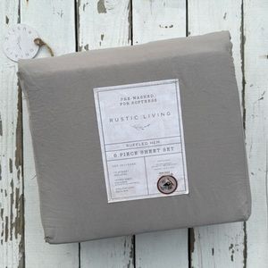 Rustic Living Six Piece Queen Size Sheet Set NWT